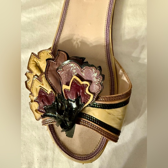 PRADA Women’s Sandals Vintage Ivory Tan Leather EU 37.5 US 7 - Picture 3 of 15